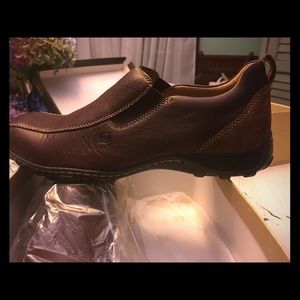 Born Brown Leather/Suede Slip Ons